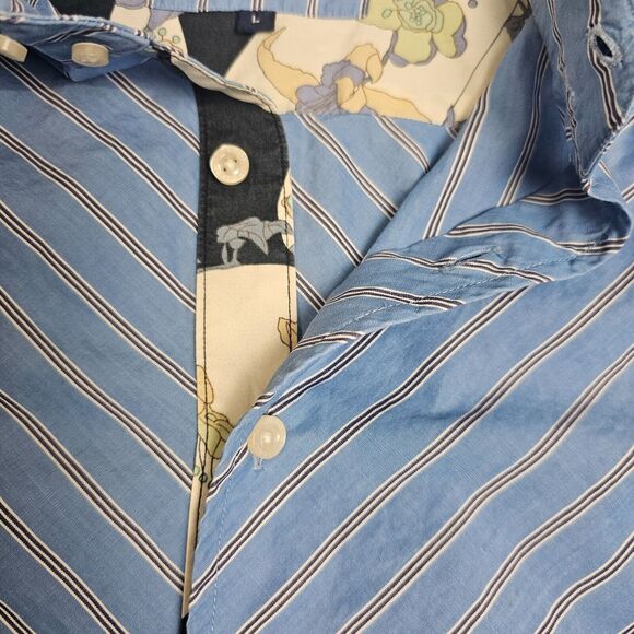 Robert Graham Shirt Men’s Large Multicolor Flip Cuff Preppy Geometric Striped - Picture 4 of 11